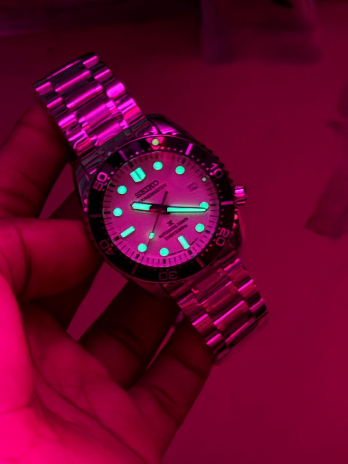 Seiko Marine Master Style Automatic Watch – Icy Blue Textured Dial (Double A)