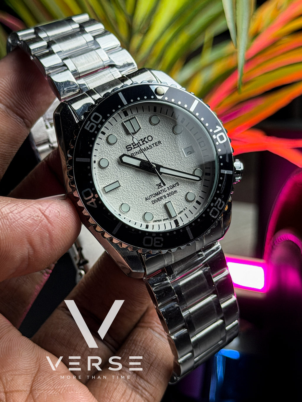 Seiko Marine Master Style Automatic Watch – White Textured Dial | (Double A)