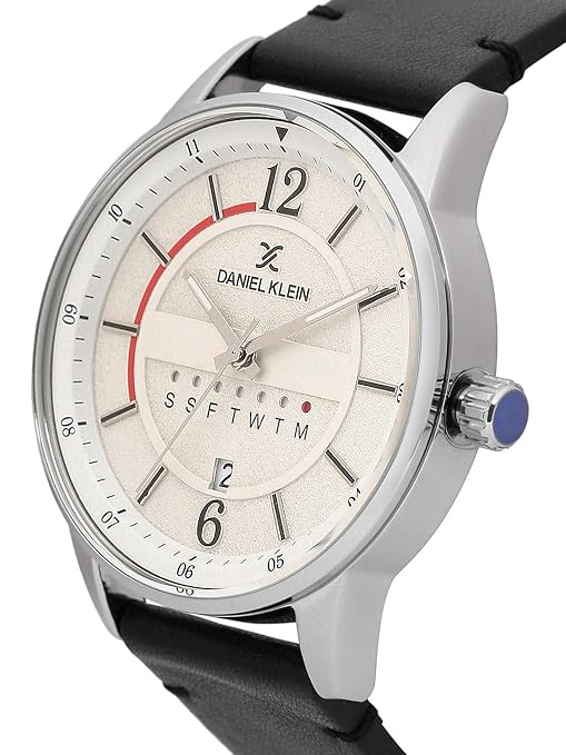 Daniel Klein DK11650 - 1 Men’s Analog Watch – Silver Dial, Black Leather Strap| Daniel Klein DK11650 - 1 - VERSE - 
