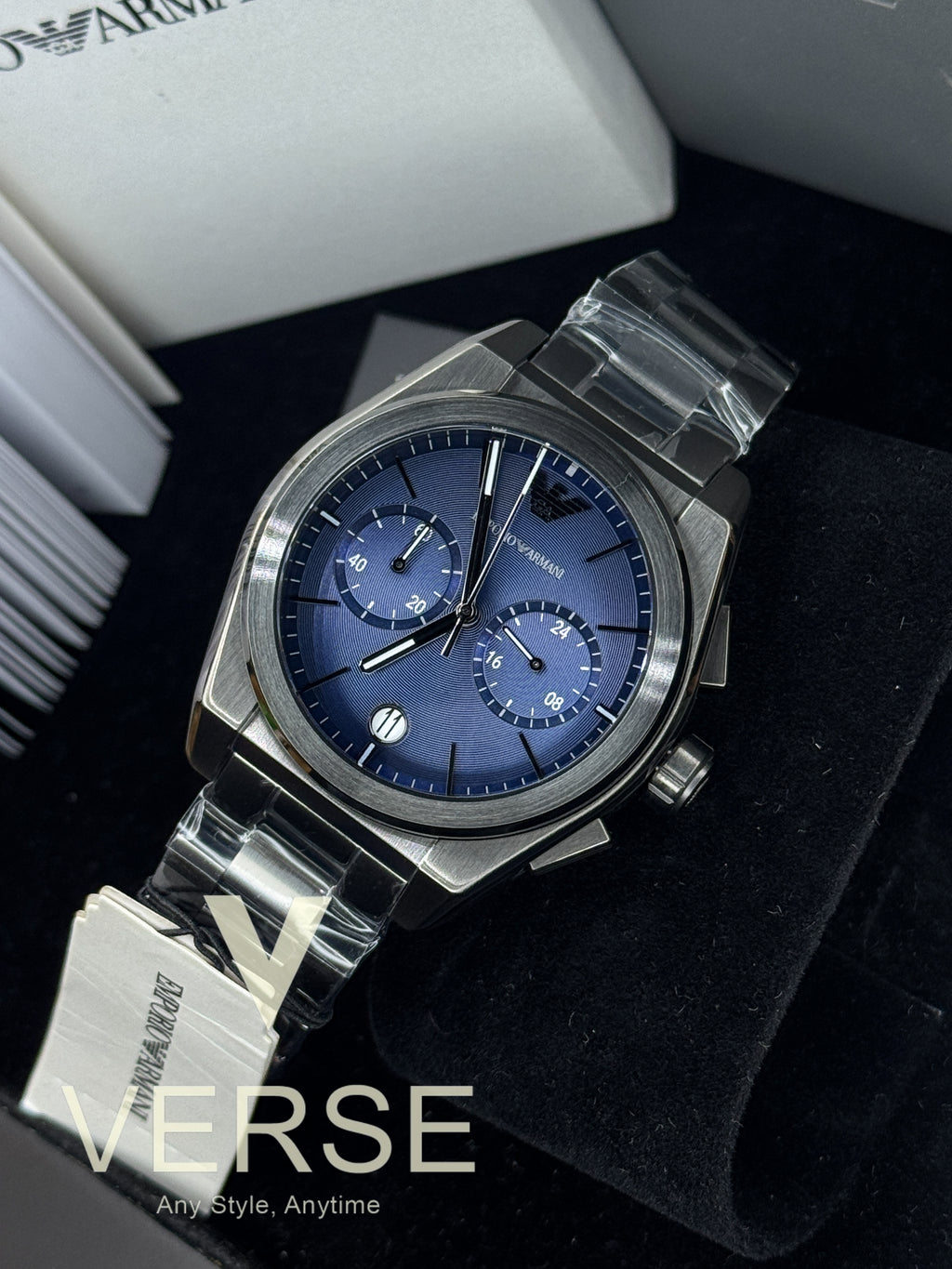 Emporio Armani AR11561 “Federico” Chronograph Men’s Watch – Blue Dial | AR11561 - VERSE - 