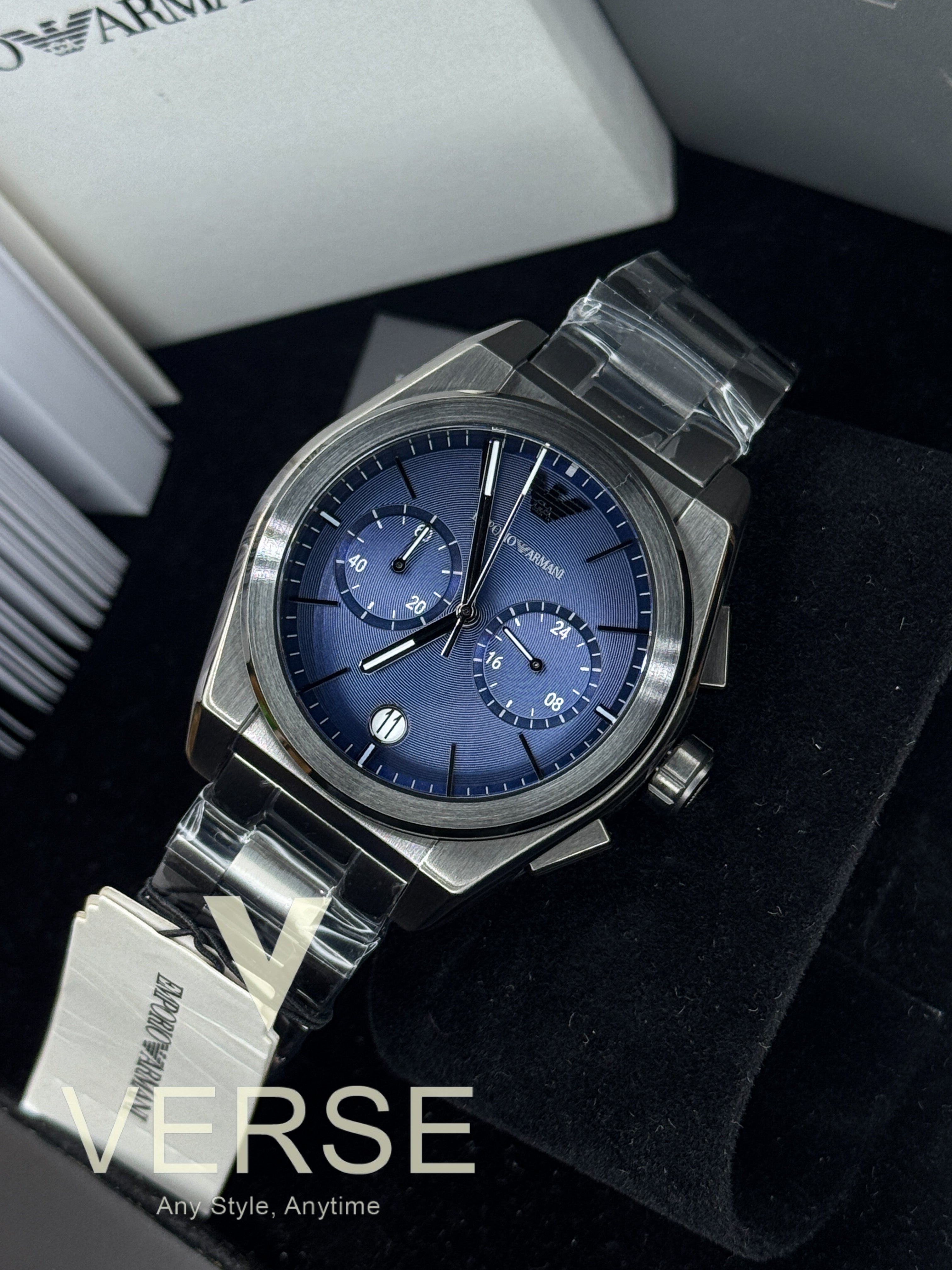Emporio Armani AR11561 “Federico” Chronograph Men’s Watch – Blue Dial | AR11561 - VERSE - 