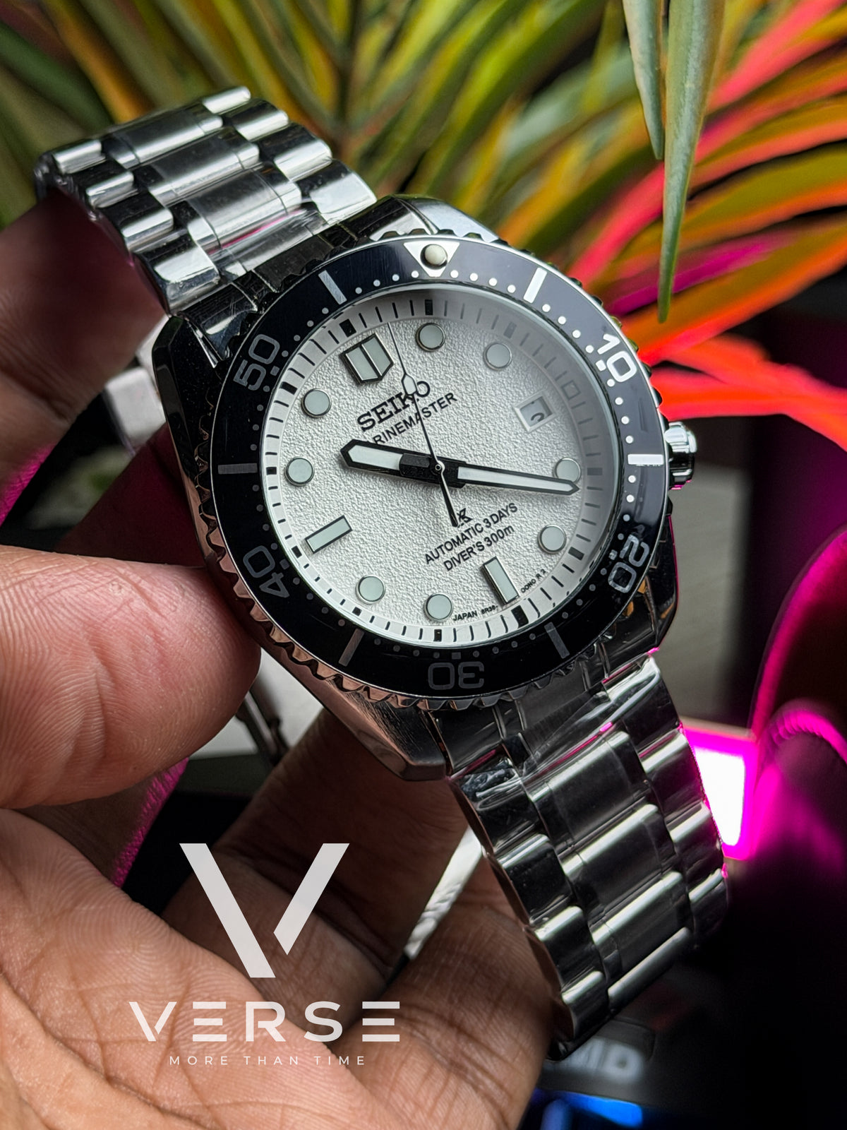 Seiko Marine Master Style Automatic Watch – White Textured Dial | (Double A)
