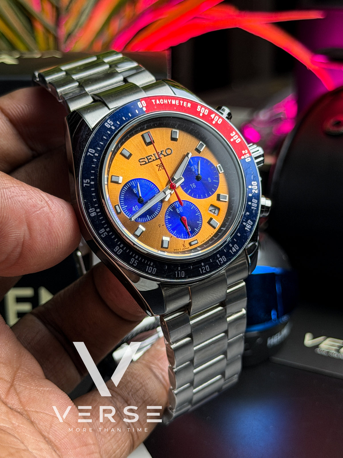 Seiko Prospex Speedtimer Chronograph | "Aussie Pogue" Sunset Orange Dial - ( Double A )