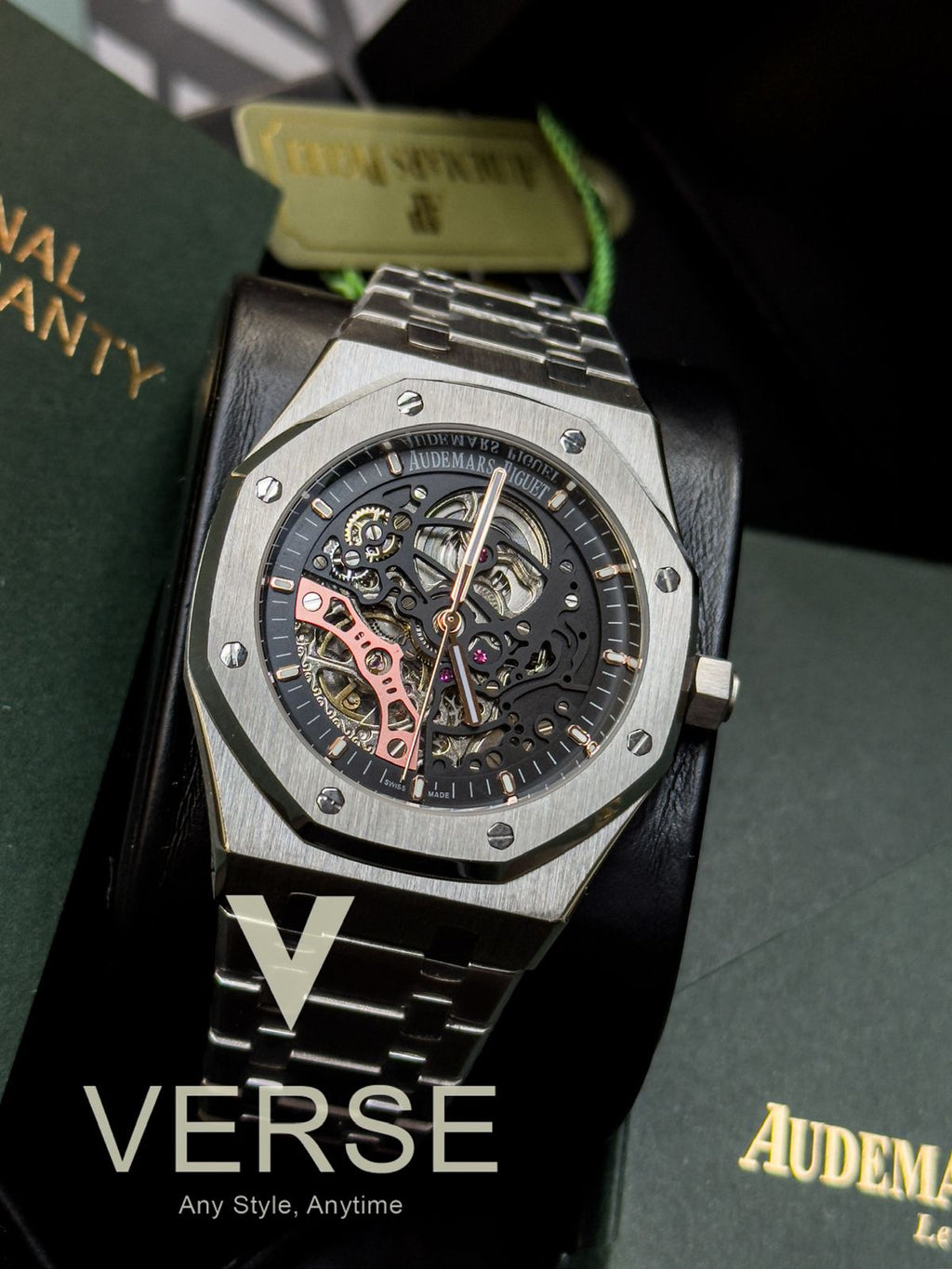 Audemars Piguet Royal Oak Double Balance Wheel Openworked 15407ST – 41mm Silver Stainless Steel Skeleton Watch Euro