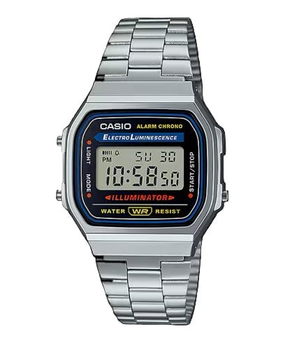 Casio A168WA - 1W Men’s Silver Stainless Steel Digital Watch| Casio A168WA - 1W - VERSE - 