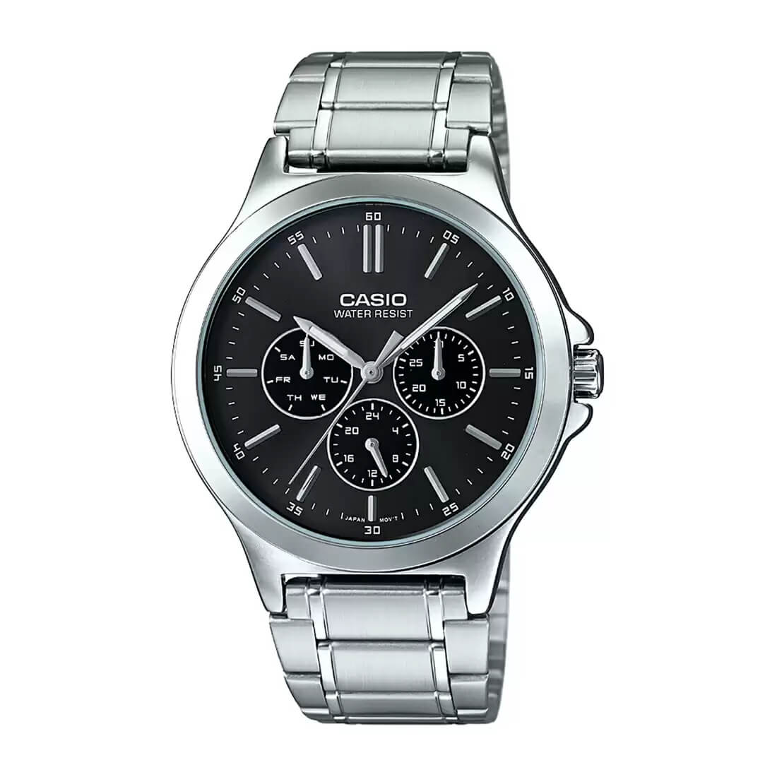 Casio Enticer MTP-V300D-1AUDF Black Dial Stainless Steel Men's Multifunction Watch