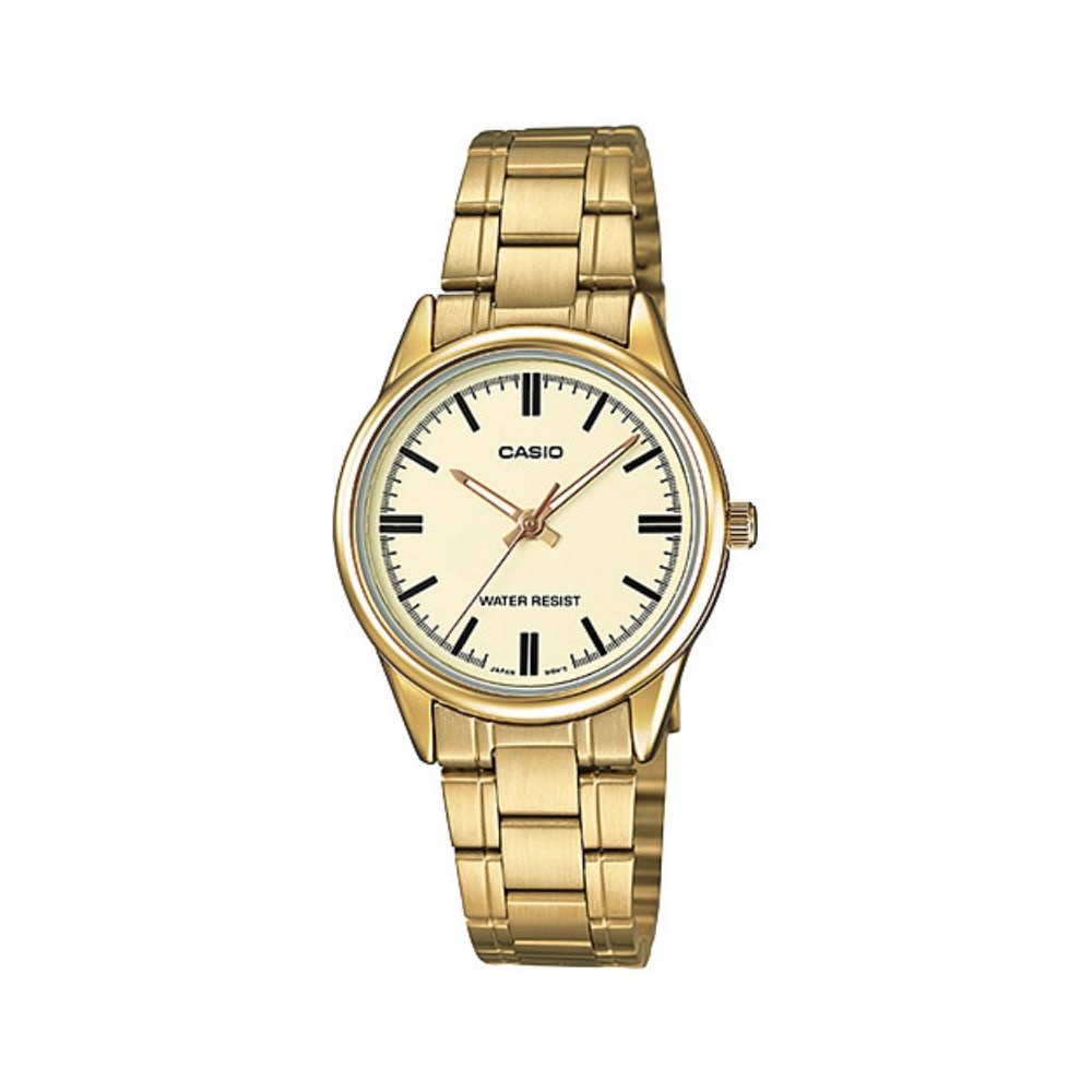 Casio LTP-V005G-9AUDF champagne gold-tone dial gold stainless steel women's watch