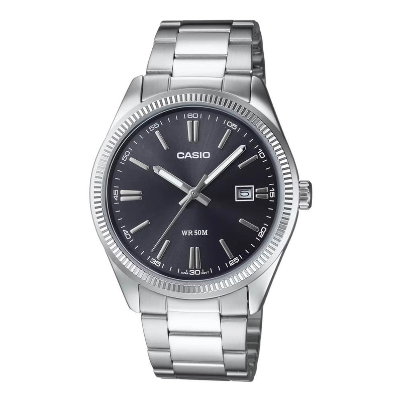 Casio MTP - 1302D - 1A1VDF Men’s Black Dial Stainless Steel Watch | Casio MTP - 1302D - 1A1VDF - VERSE - 