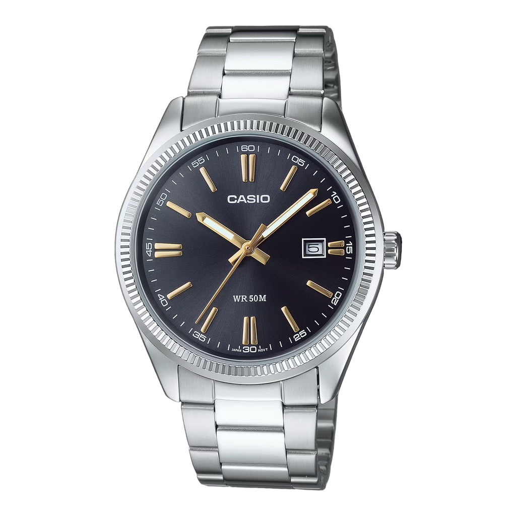 Casio MTP - 1302D - 1A2 Men’s 42 mm Quartz Analog Watch – Blue Dial & Stainless Steel Bracelet - VERSE - 