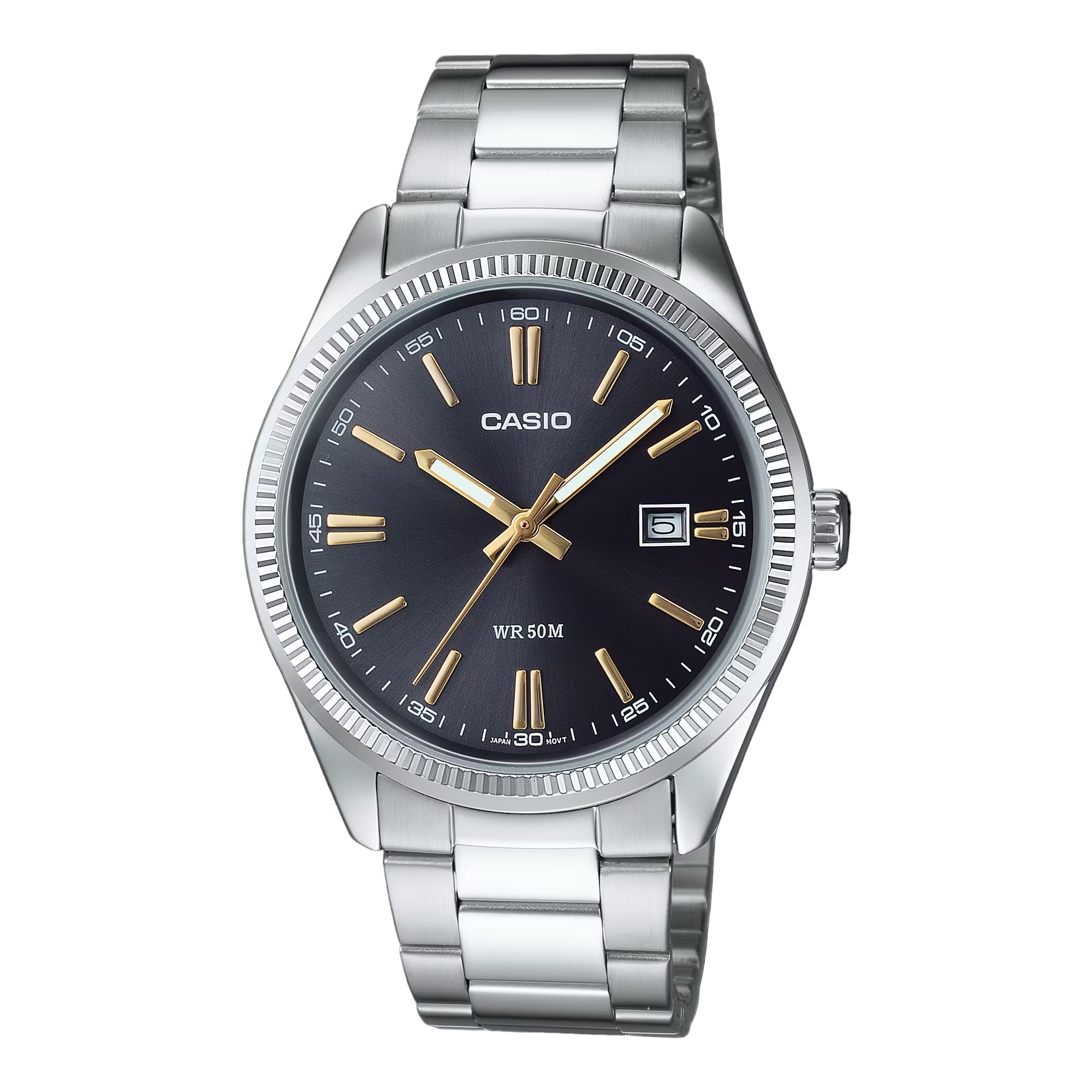 Casio MTP - 1302D - 1A2 Men’s 42 mm Quartz Analog Watch – Blue Dial & Stainless Steel Bracelet - VERSE - 