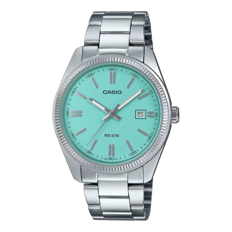 Casio MTP - 1302PD - 2A2VEF Tiffany Blue Dial Stainless Steel Men's Watch | Casio MTP - 1302PD - 2A2VEF - VERSE - 