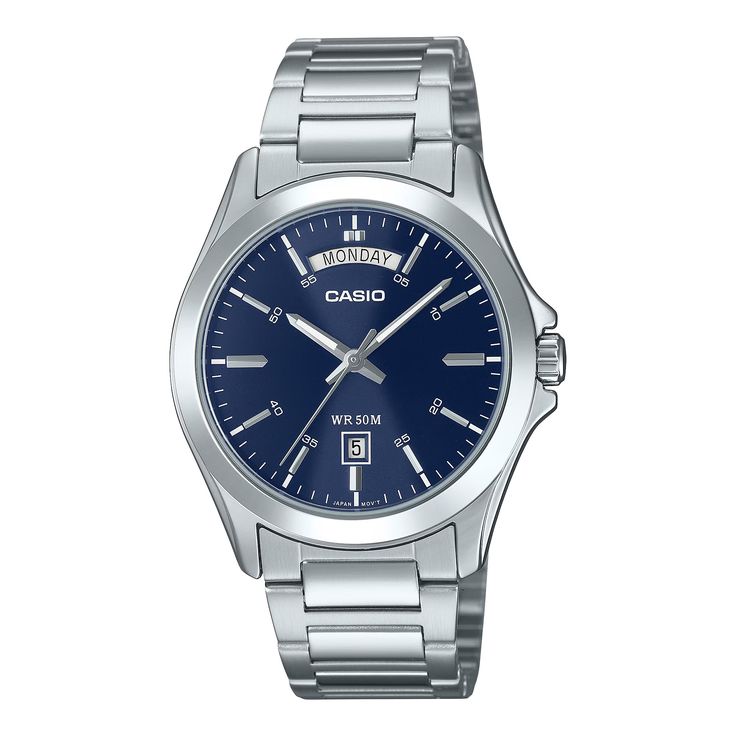 Casio MTP - 1370D - 2A2VDF Day - Date Navy Blue Dial Men's Watch | Casio MTP - 1370D - 2A2VDF - VERSE - 