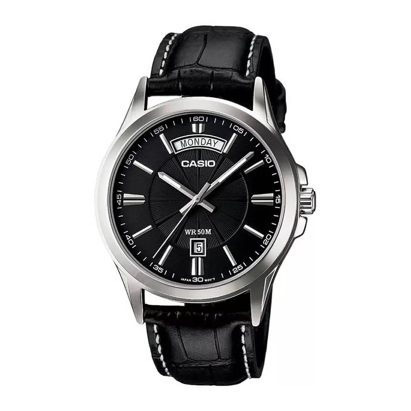 Casio MTP - 1381L - 1AVDF Day - Date Black Dial Men's Watch | Casio MTP - 1381L - 1AVDF - VERSE - 