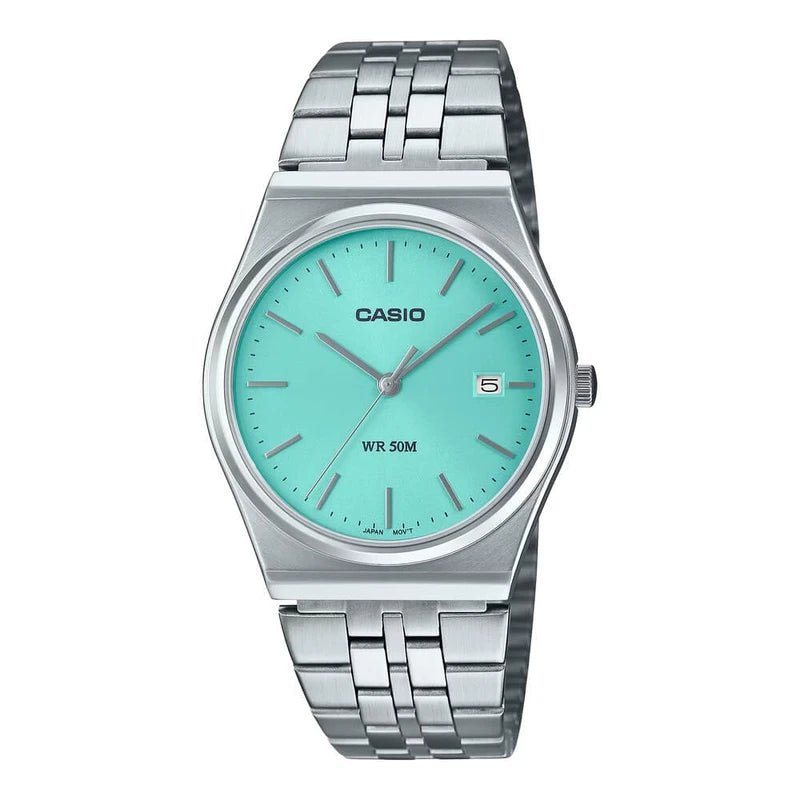 Casio MTP - B145D - 2A1V Tiffany Dial Stainless Steel Men’s Watch | Casio MTP - B145D - 2A1V - VERSE - 