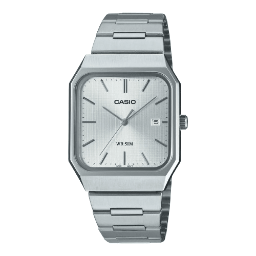 Casio MTP - B185D - 7AVDF Men’s Silver Stainless Steel Watch with Silver Dial| Casio MTP - B185D - 7AVDF - VERSE - 