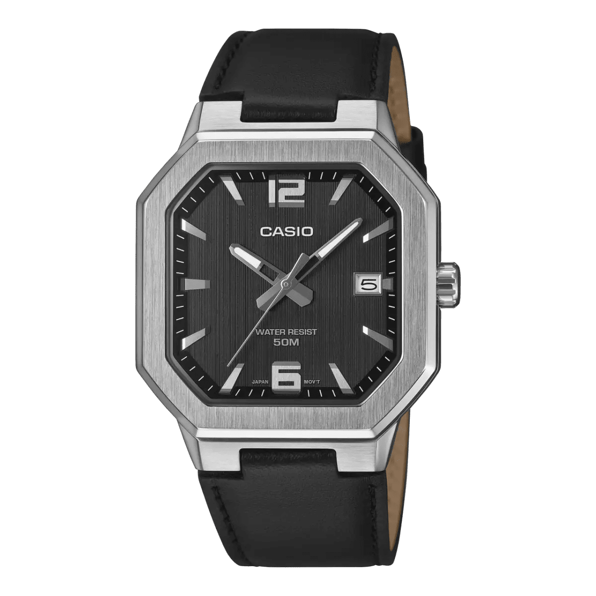 Casio MTP - B195L - 1AV Black Dial Men's Leather Strap Watch | Casio MTP - B195L - 1AV - VERSE - 