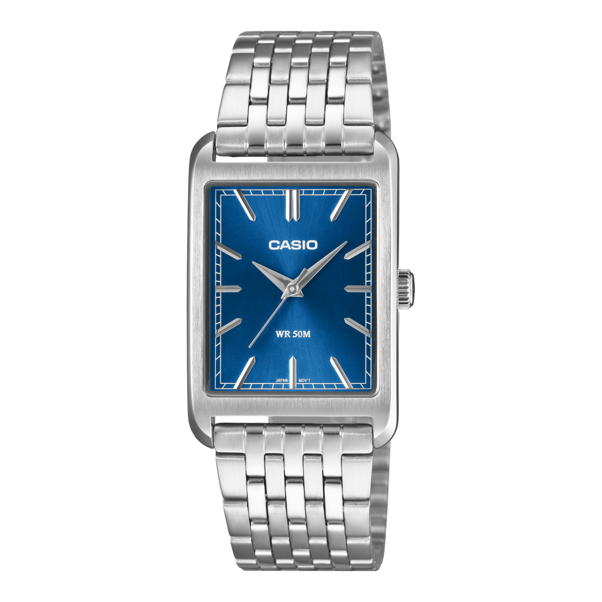 Casio MTP-B215D-2AVDF Blue Sunray Dial Stainless Steel Men's Tank Watch
