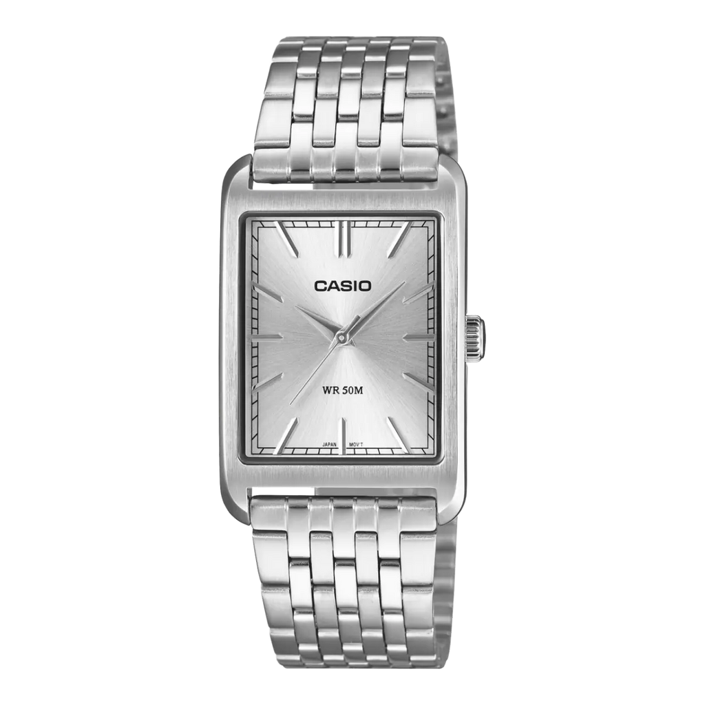 Casio MTP-B215D-7AVDF Silver Dial Stainless Steel Men's Tank Watch