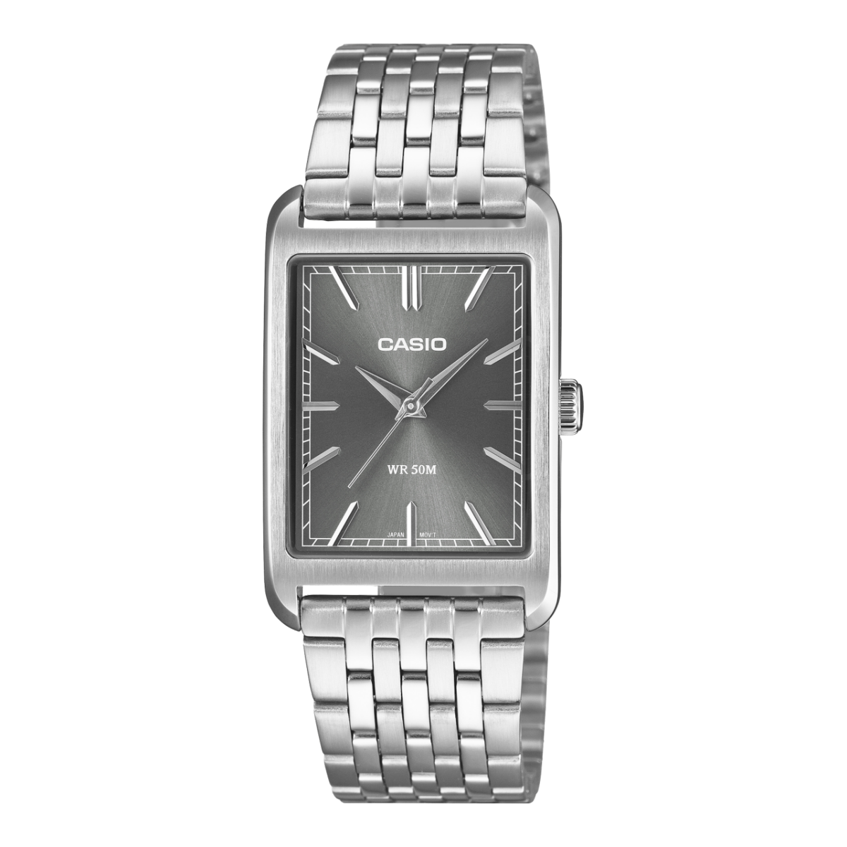 Casio MTP-B215D-8AVDF Dark Anthracite Grey Sunray Dial Stainless Steel Men's Tank Watch