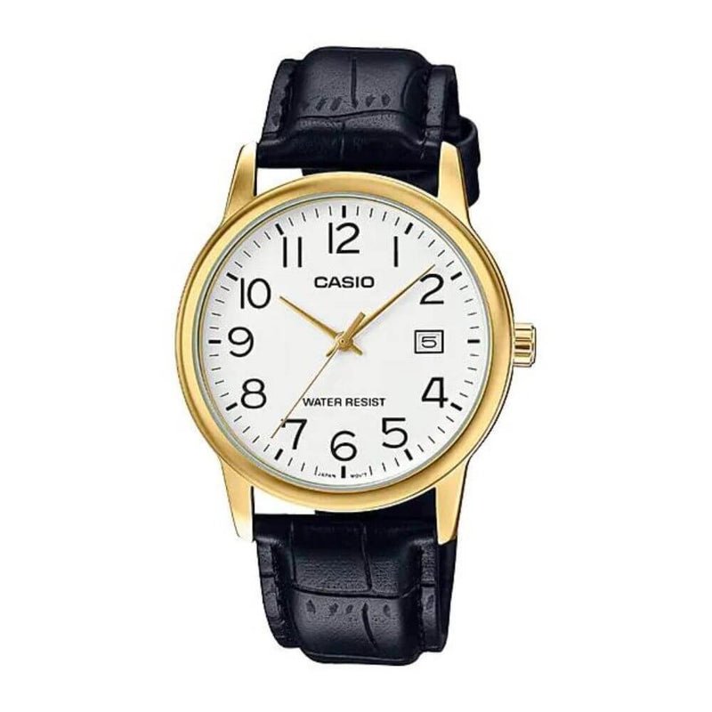 Casio MTP - V002GL - 7B2UDF Gold - Toned White Dial Men's Watch | Casio MTP - V002GL - 7B2UDF - VERSE - 