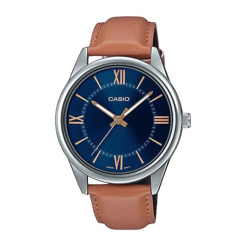 Casio MTP - V005L - 2B5UDF Blue Dial Leather Strap Men's Watch | Casio MTP - V005L - 2B5UDF - VERSE - 