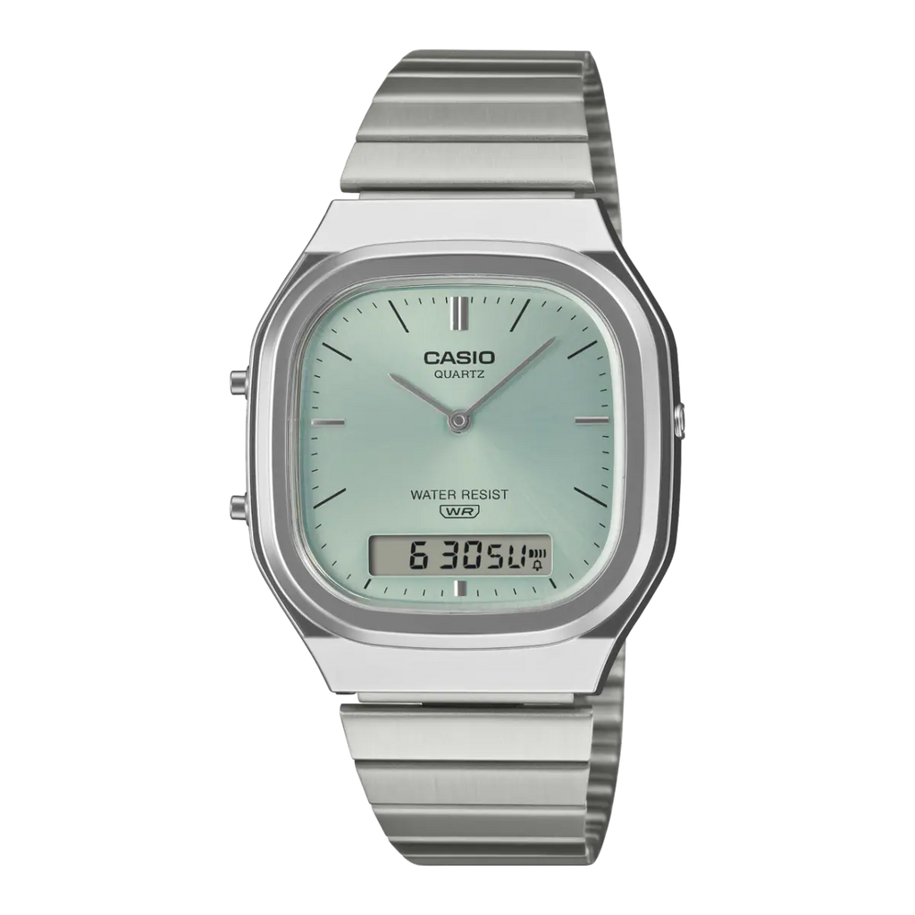 Casio Vintage AQ-240E-2ADF light blue dial stainless steel unisex watch