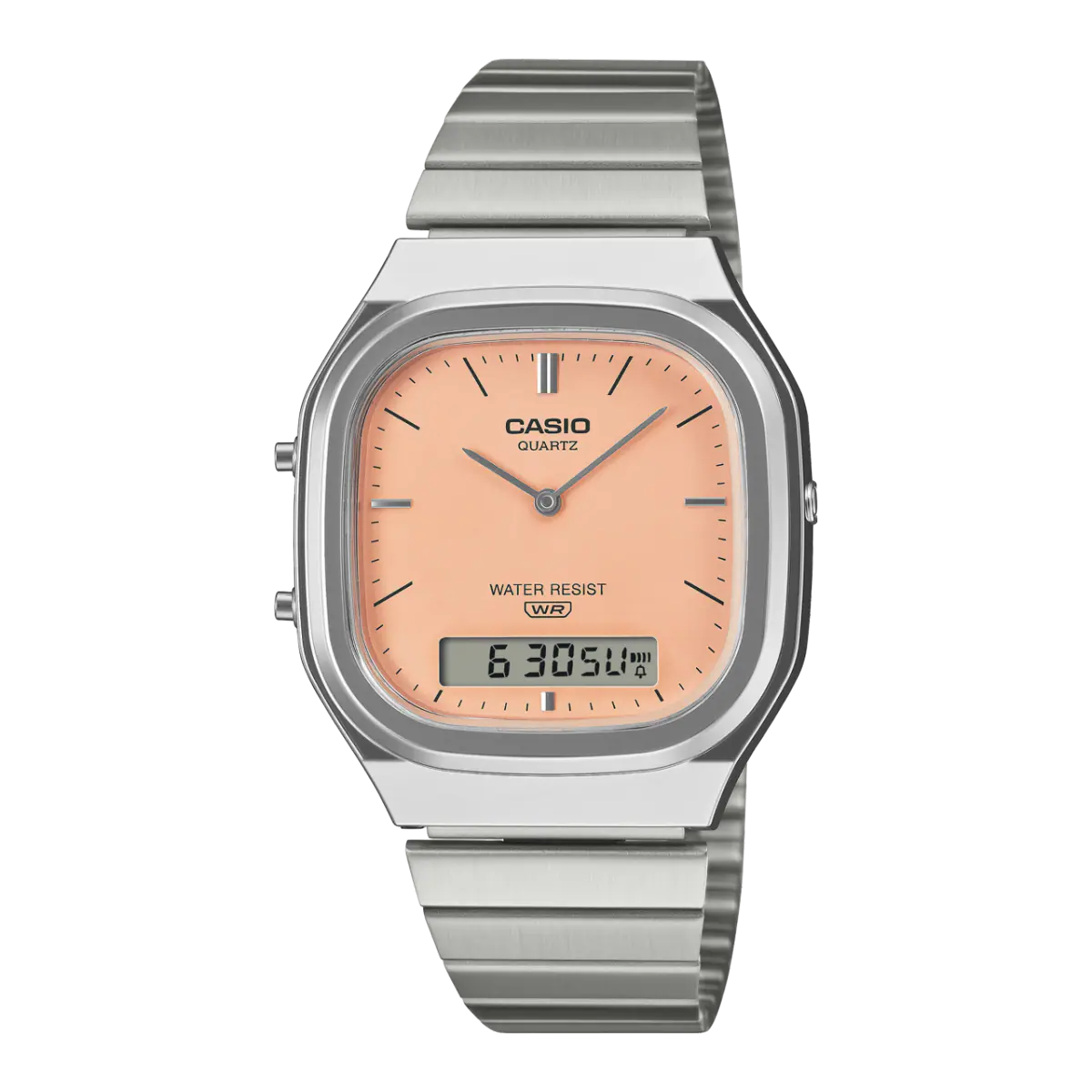 Casio Vintage AQ-240E-4ADF salmon pink dial stainless steel unisex watch