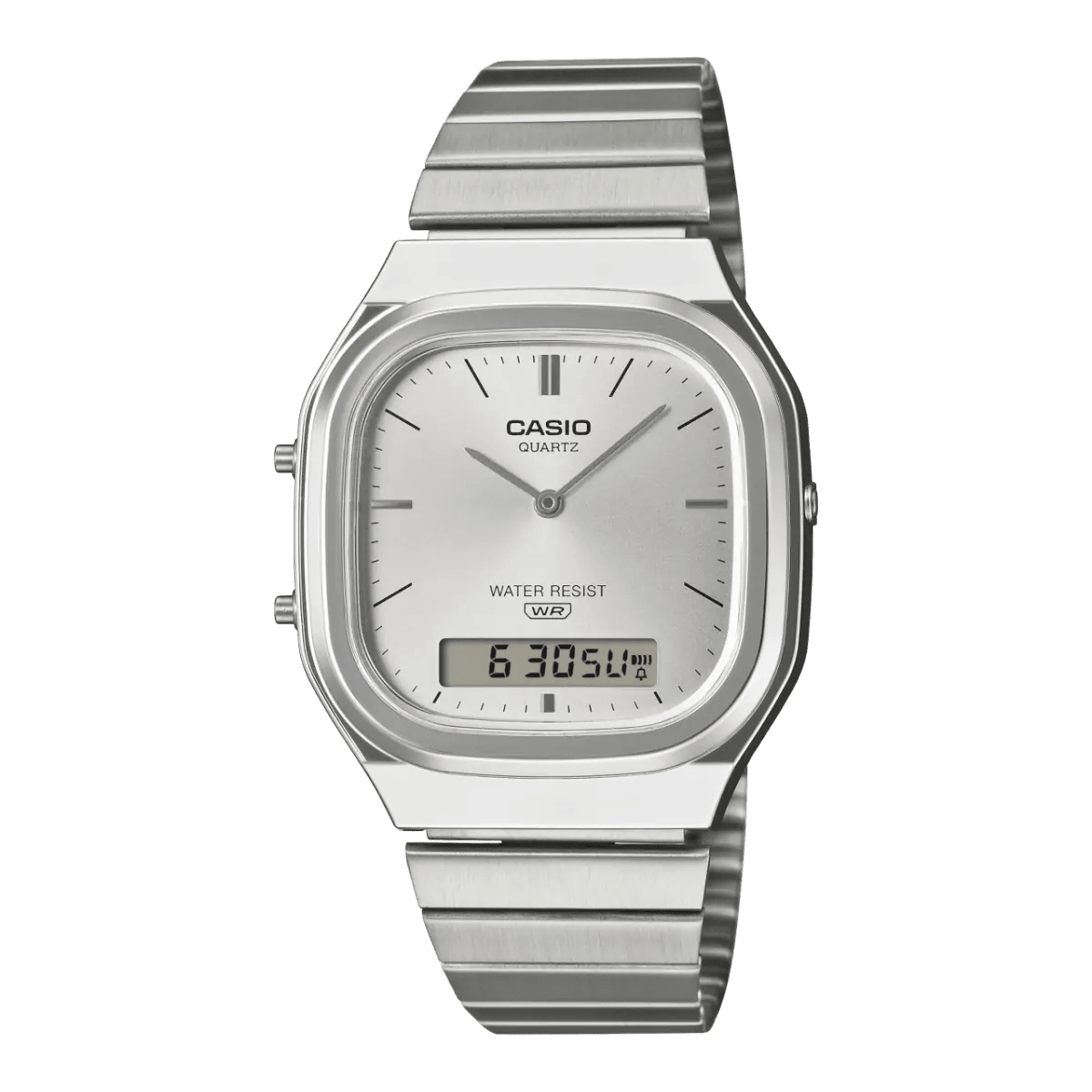 Casio Vintage AQ - 240E - 7A Dual Time Silver Dial Watch | Casio Vintage AQ - 240E - 7A - VERSE - 