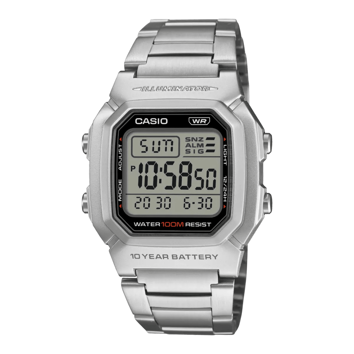 Casio W - 800HD - 1AV Digital Stainless Steel 100m Men's Watch | Casio W - 800HD - 1AV - VERSE - 