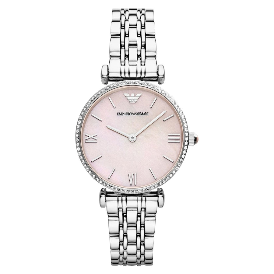 Emporio Armani AR1779 Women’s Pink Mother - of - Pearl Dial Stainless Steel Watch| Emporio Armani AR1779 - VERSE - 