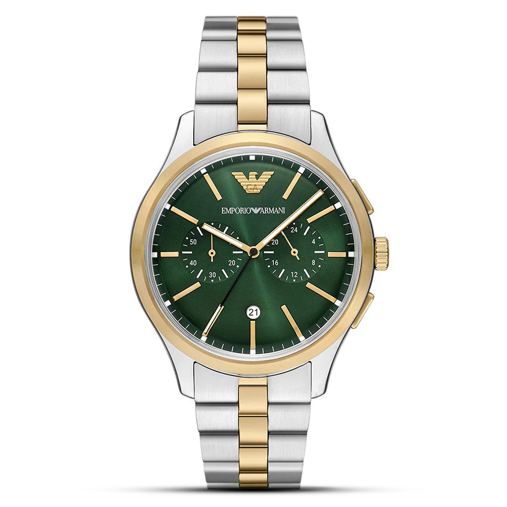 Emporio Armani Dario AR11692 Green Dial Two-Tone Stainless Steel Men's Watch