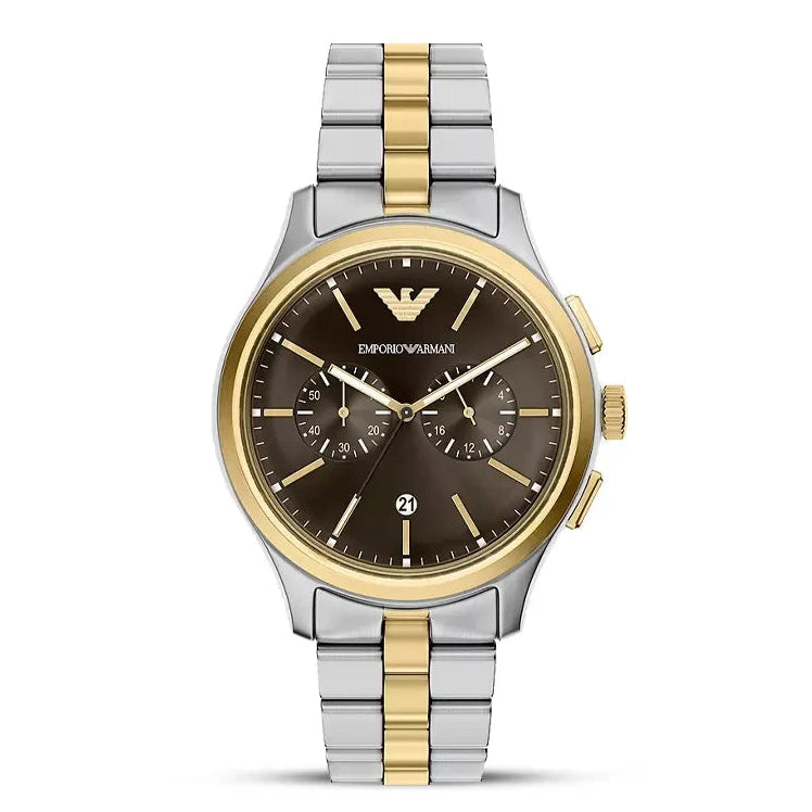 Emporio Armani Dario AR11789 Brown Dial Two-Tone Stainless Steel Men's Watch
