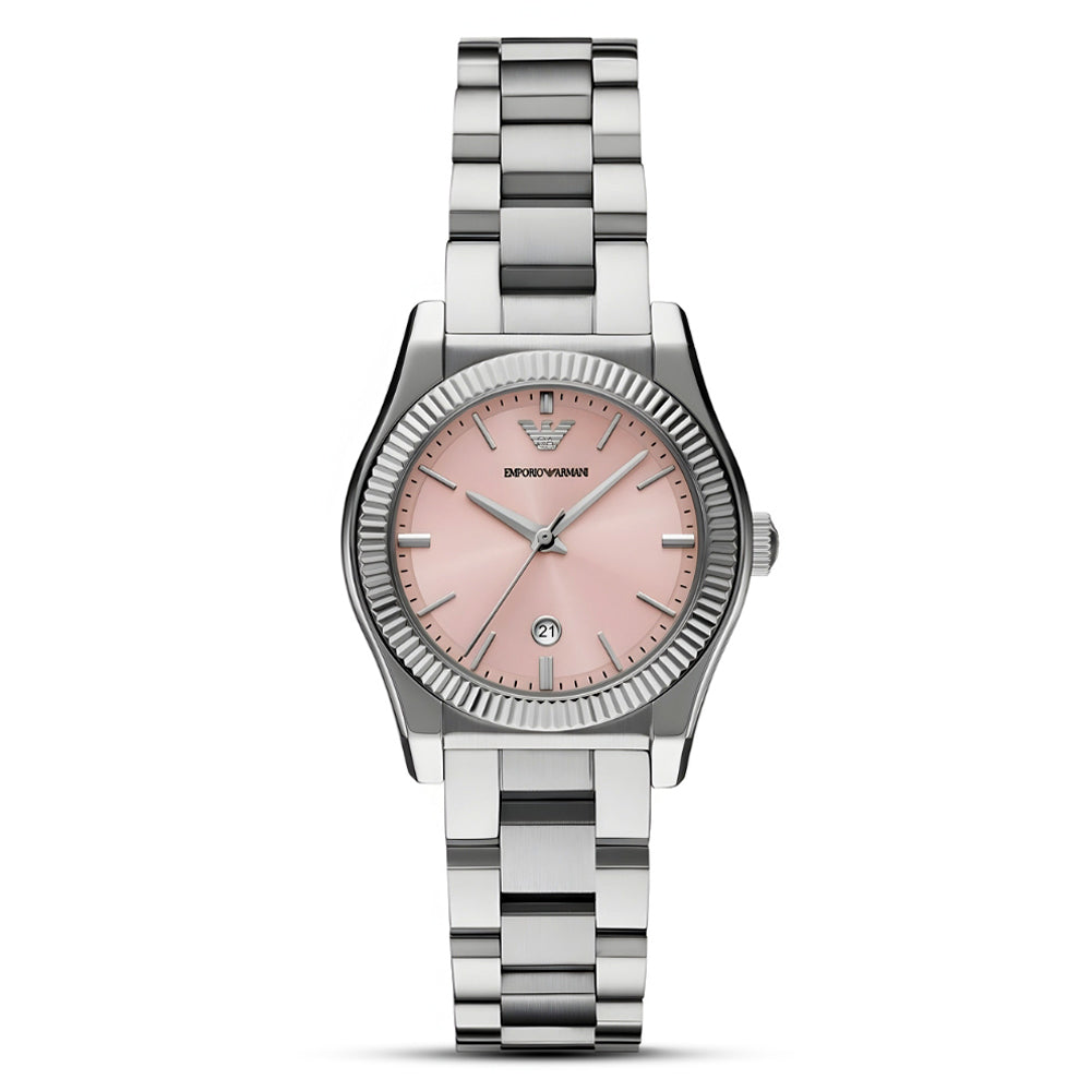 Emporio Armani Federica AR11658 pale rose pink dial silver stainless steel women's watch