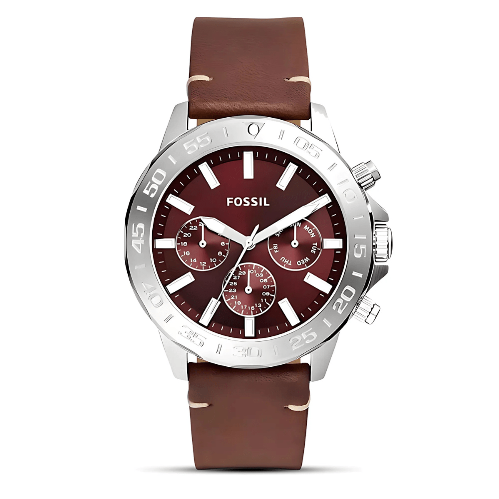 Fossil BQ2806 Bannon Chronograph Burgundy Dial Brown Leather Men's Watch | Fossil BQ2806 - VERSE - 