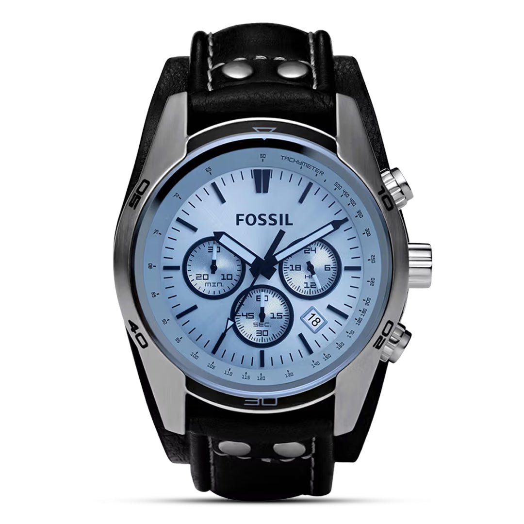 Fossil CH2564 Coachman Chronograph Blue Dial Leather Strap Men's Watch | Fossil CH2564 - VERSE - 