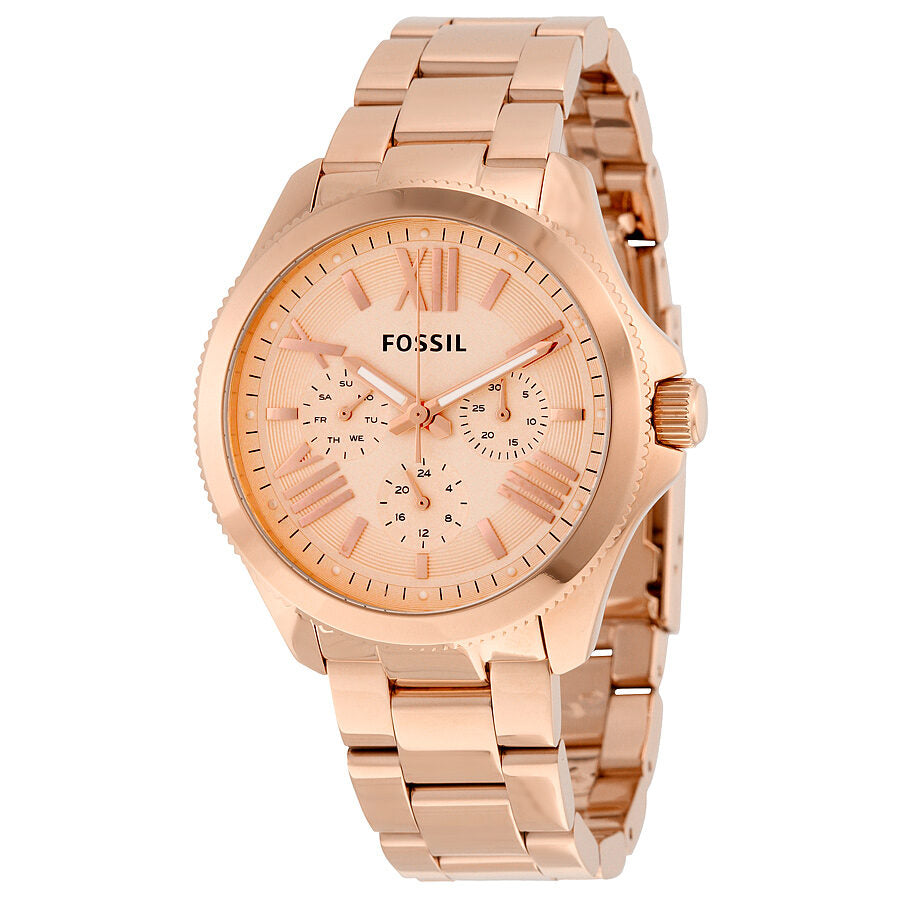 Fossil Cecile AM4511 rose gold metallic sunburst dial rose gold stainless steel multifunction women's watch