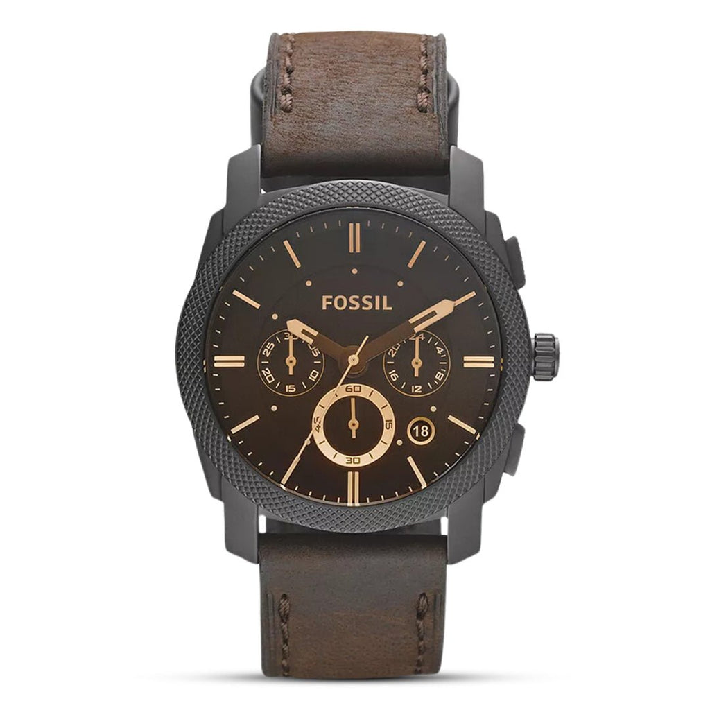 Fossil FS4656 Mid - Size Chronograph Black Dial Brown Leather Men’s Watch| Fossil FS4656 - VERSE - 