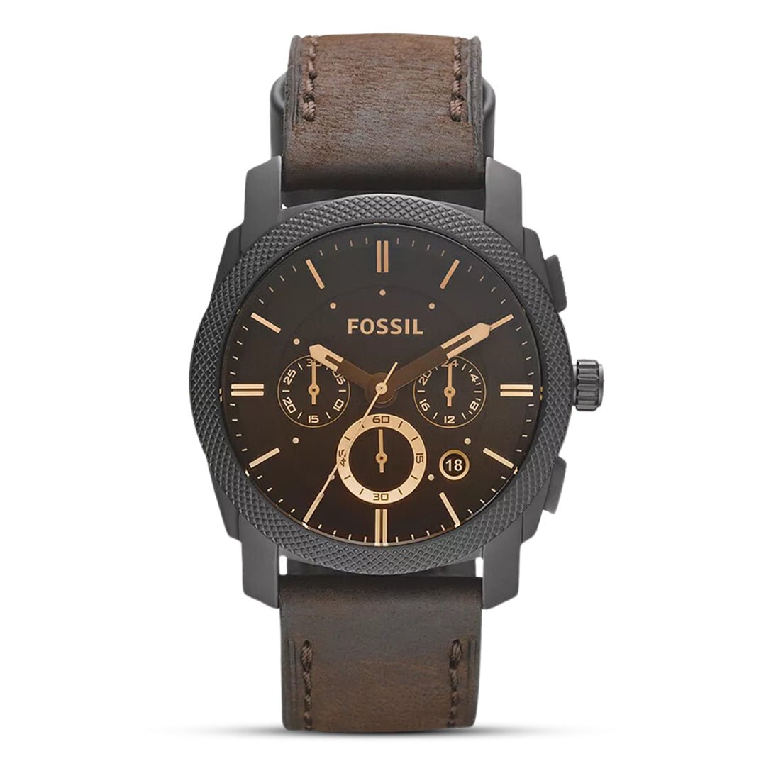 Fossil FS4656 Mid - Size Chronograph Black Dial Brown Leather Men’s Watch| Fossil FS4656 - VERSE - 
