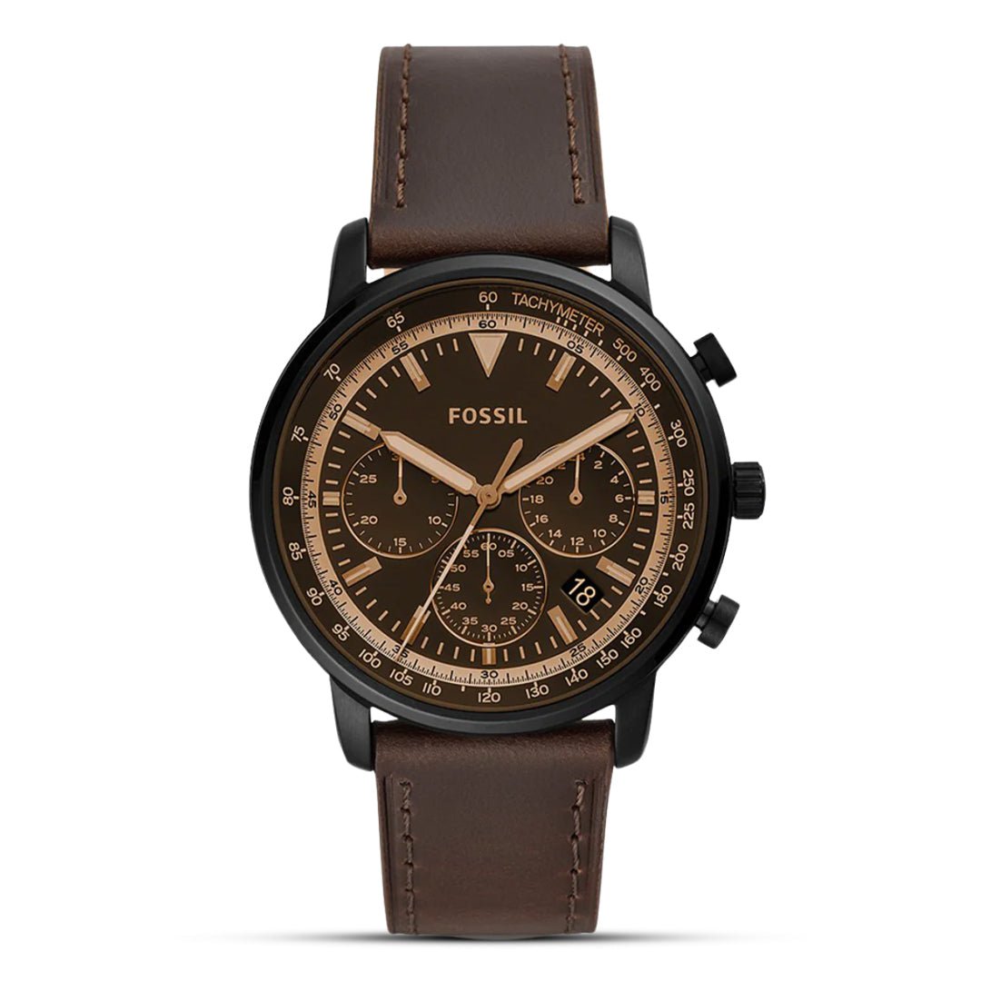 Fossil FS5529 Goodwin Chronograph Black Dial Brown Leather Men’s Watch | Fossil FS5529 - VERSE - 