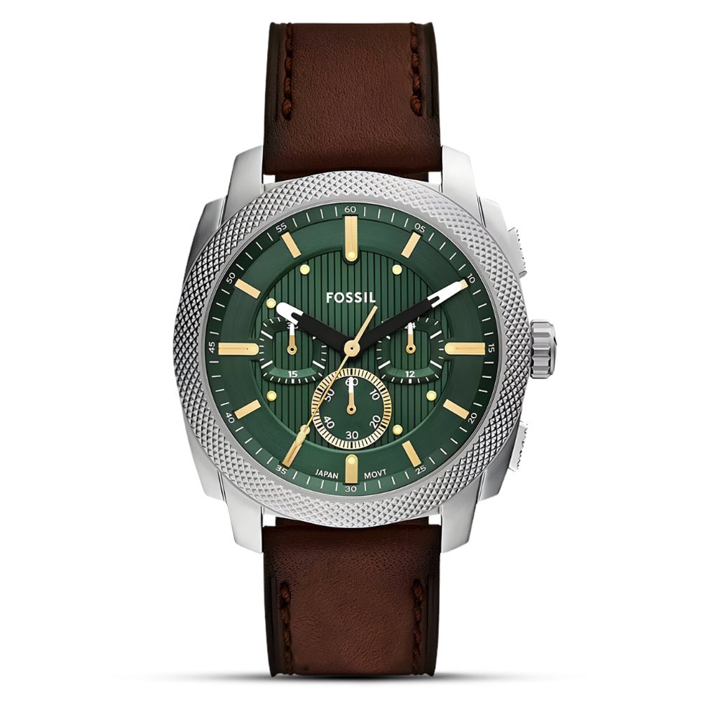 Fossil FS6100 Machine Chronograph Green Dial Brown Leather Men’s Watch | Fossil FS6100 - VERSE - 