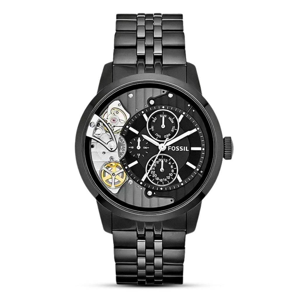 Fossil ME1136 Townsman Twist Hybrid Multifunction Black Dial Stainless Steel Men's Watch | Fossil ME1136 - VERSE - 