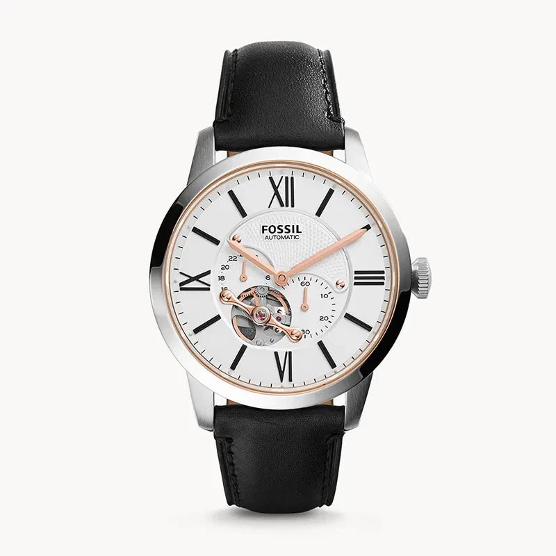 Fossil Townsman ME3104 Automatic White Dial Black Leather Men’s Watch| Fossil Townsman ME3104 - VERSE - 