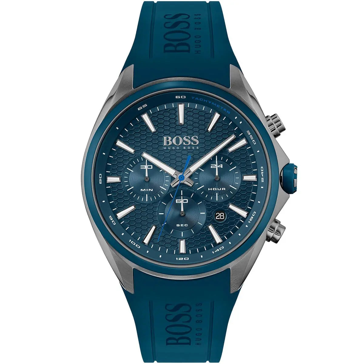 Hugo Boss Distinct 1513856 Petrol Blue Sunray Dial Blue Silicone Men's Watch