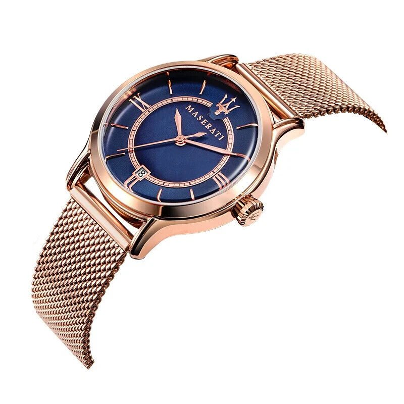 Maserati Epoca R8853118503 Women’s Rose-Gold Watch with Blue Mother-of-Pearl Dial & Mesh Bracelet| Maserati Epoca R8853118503