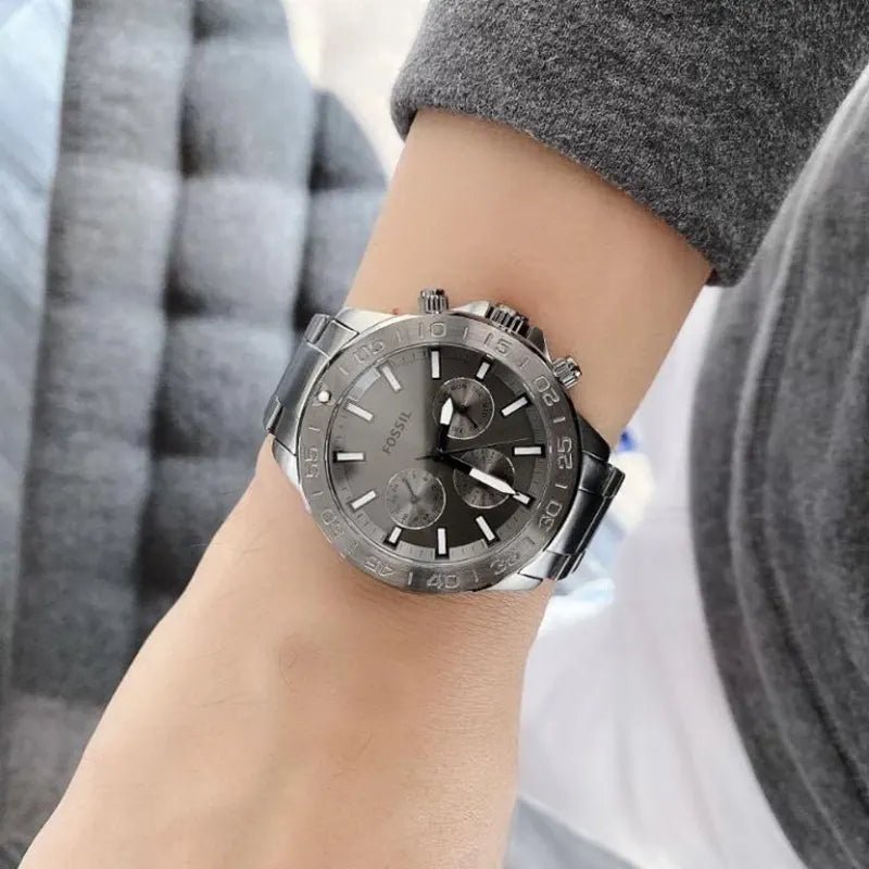 Fossil Bannon BQ2491 Men’s 45 mm Smoke Multifunction – Grey Dial & Stainless Steel Bracelet - VERSE - 