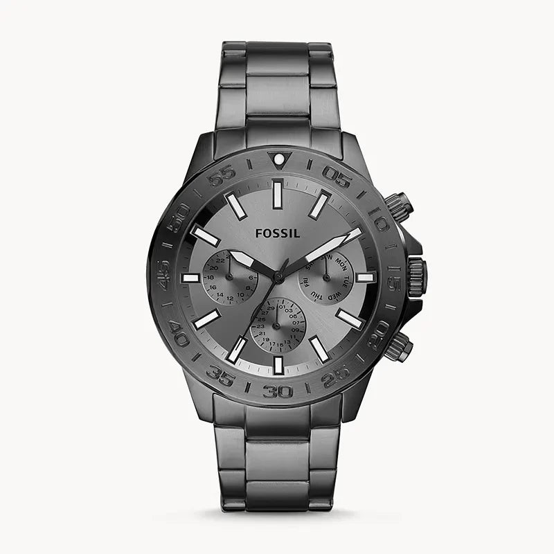Fossil Bannon BQ2491 Men’s 45 mm Smoke Multifunction – Grey Dial & Stainless Steel Bracelet - VERSE - 