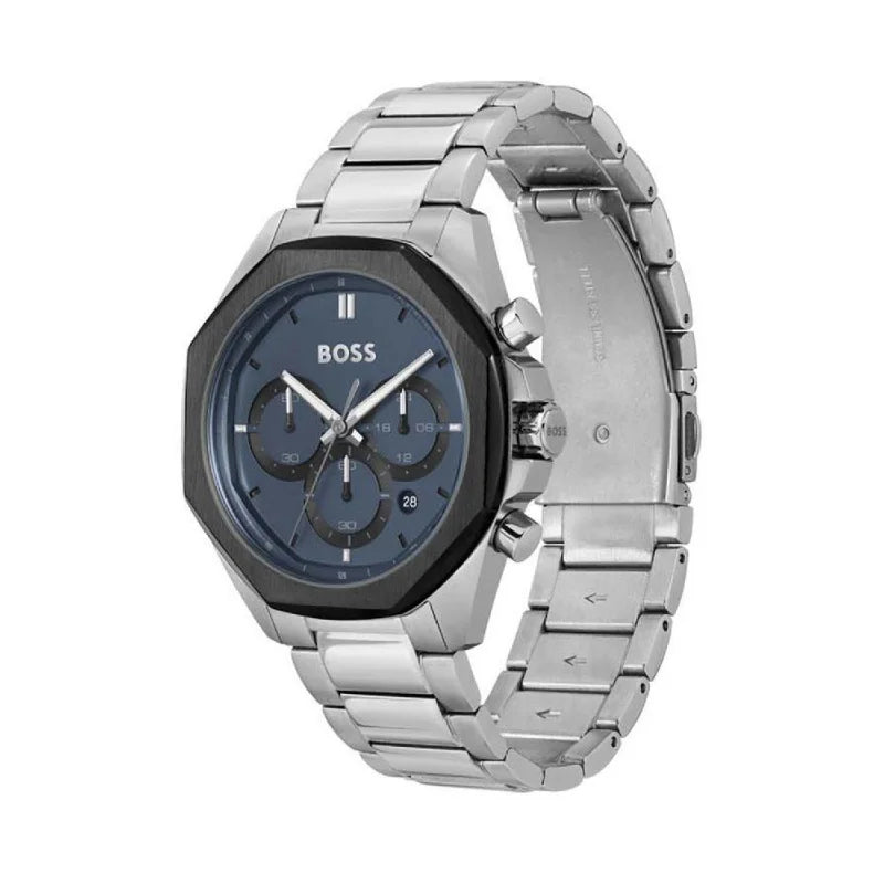 Hugo Boss Cloud 1514015 Men’s Chronograph – 43 mm Silver Steel Case & Bracelet with Blue Dial - VERSE - 