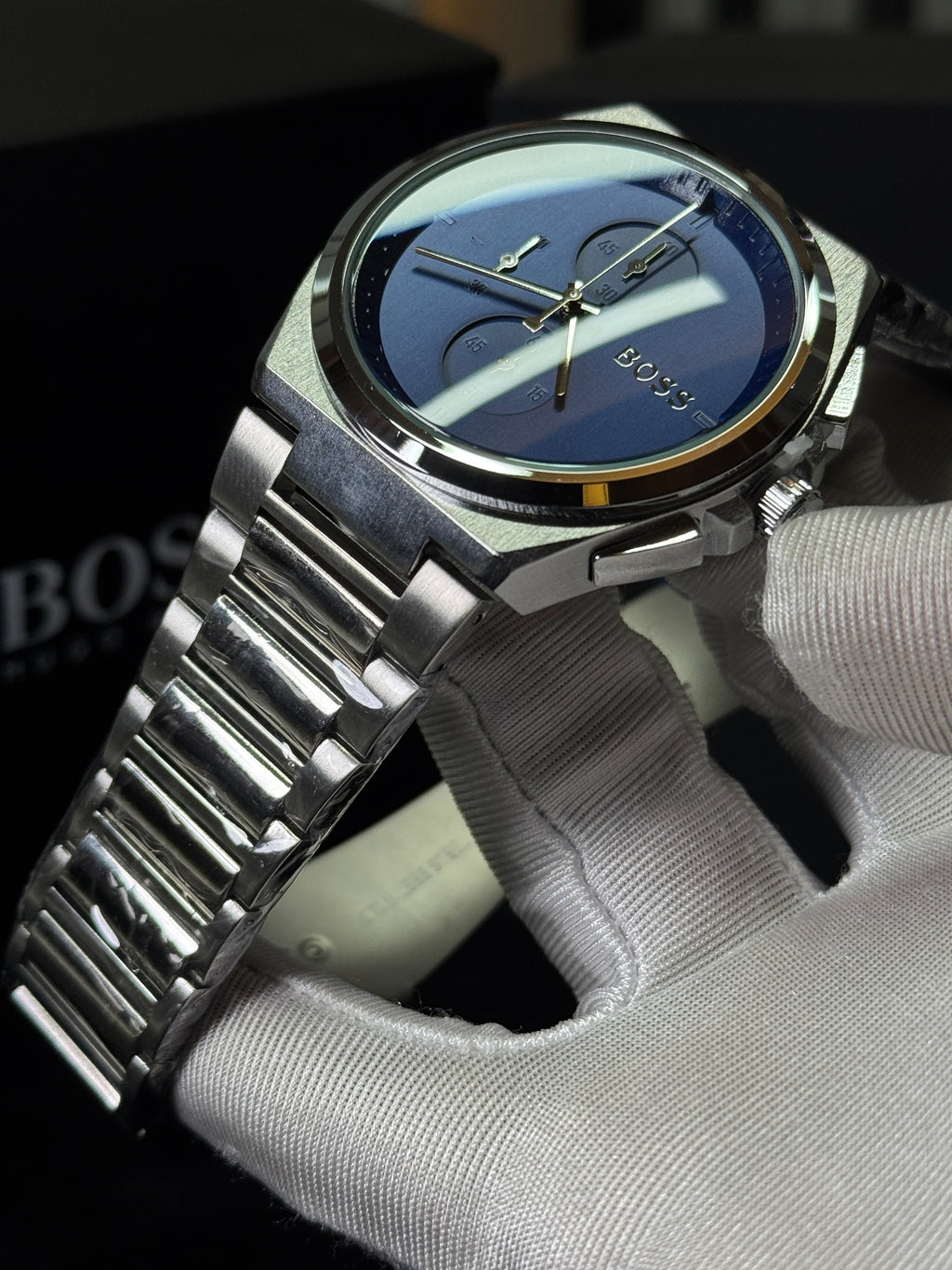 BOSS Steer Chronograph Black Stainless Steel Watch – Black Dial AA - VERSE - 