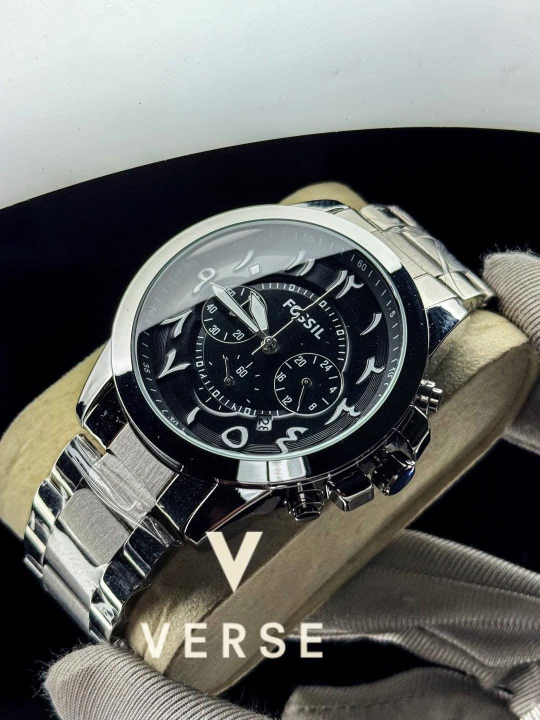 Fossil Arabic Dial Chronograph Watch – 42mm - VERSE - 
