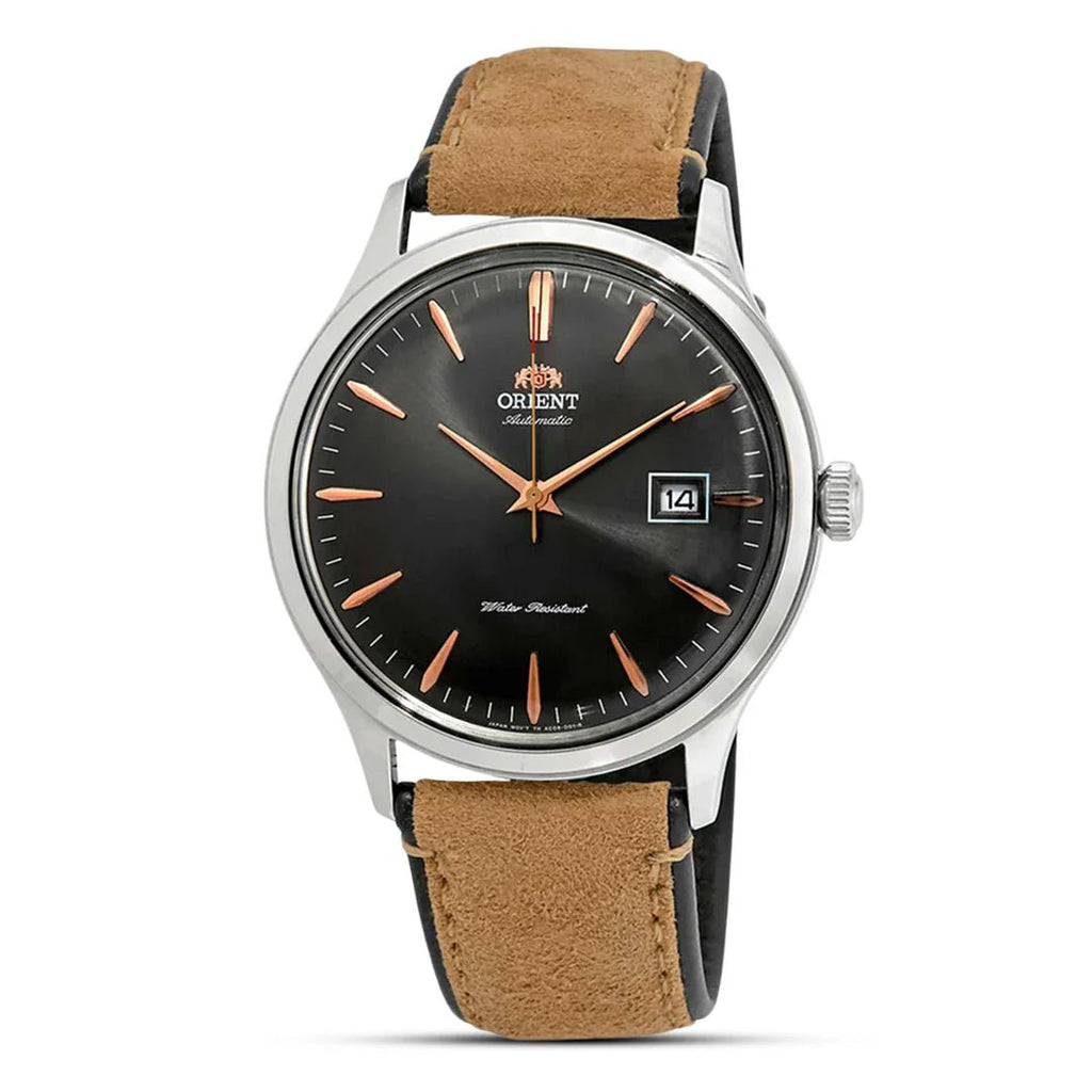 Orient Bambino Version 4 Automatic Watch – Grey Sunburst Dial with Rose Gold Markers (FAC08004D0) - VERSE - 